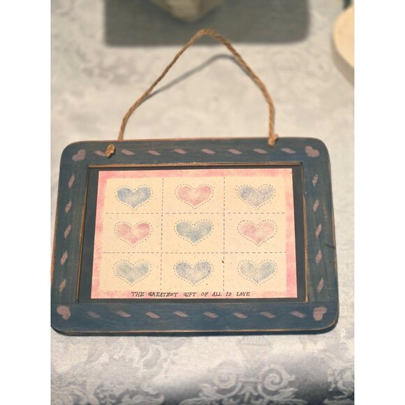 Vintage 1987 Baby Nursery 4 pc HOME INTERIORS Picture Set Signed Handmade Woodwo - Picture 3 of 7